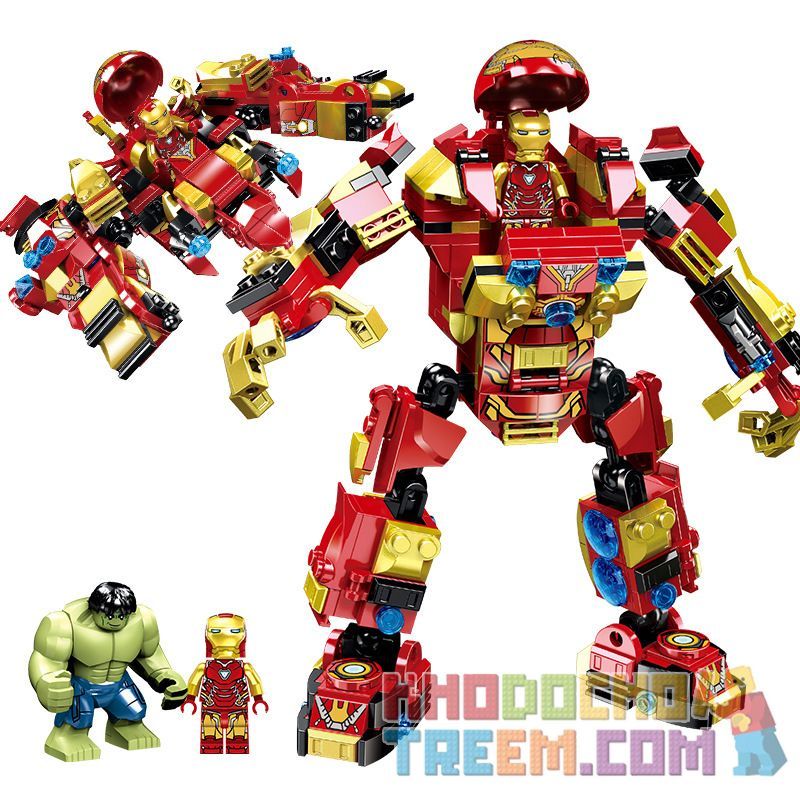 PRCK 64051 non  LOCKE SO VỚI NGƯỜI SẮT bộ đồ chơi xếp lắp ráp ghép mô hình Super Heroes AVENGEMT 4 Siêu Nhân Anh Hùng 318 khối