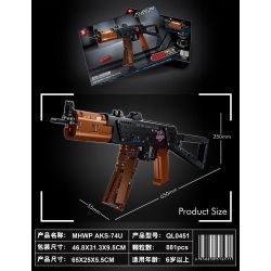 ZHEGAO QL0451 0451 non  SÚNG TRƯỜNG TẤN CÔNG AKS-74U bộ đồ chơi xếp lắp ráp ghép mô hình  MHWP AKS-74U Kỹ Thuật Công Nghệ Cao Mô Hình Phương Tiện 881 khối