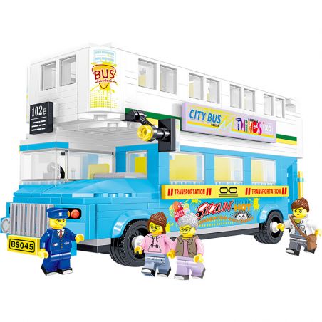 ZHEGAO QL0952 0952 non  XE BUÝT HAI TẦNG THAM QUAN THÀNH PHỐ bộ đồ chơi xếp lắp ráp ghép mô hình City CITY BUS 602 khối