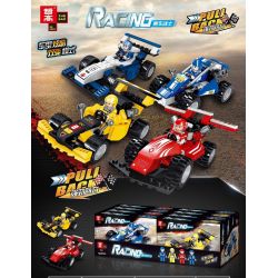 ZHEGAO QL0723 0723 non  CÔNG THỨC 1 XE 4 bộ đồ chơi xếp lắp ráp ghép mô hình Racers RACING Đua Tốc Độ 414 khối
