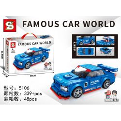 YIMU 77006 SEMBO 607323 SHENG YUAN SY 5106 non  NISSAN GTR R34. bộ đồ chơi xếp lắp ráp ghép mô hình Racers FAMOUS CAR WORLD NISSAN GTR Đua Tốc Độ 339 khối