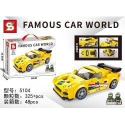 SEMBO 607321 SHENG YUAN SY 5104 non  HOA SEN bộ đồ chơi xếp lắp ráp ghép mô hình Racers FAMOUS CAR WORLD Đua Tốc Độ 325 khối