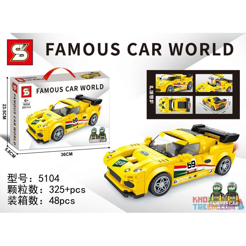 SEMBO 607321 SHENG YUAN SY 5104 non  HOA SEN bộ đồ chơi xếp lắp ráp ghép mô hình Racers FAMOUS CAR WORLD Đua Tốc Độ 325 khối