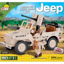 COBI 24093 non  WILLIS MB JEEP BẮC PHI 1943 bộ đồ chơi xếp lắp ráp ghép mô hình Military Army JEEP WILLYS MB NORTH AFRICA 1943 Quân Sự Bộ Đội 90 khối