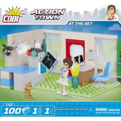 COBI CHARACTER BUILDING 1740 non  THÚ Y bộ đồ chơi xếp lắp ráp ghép mô hình City AT THE VET Thành Phố 100 khối