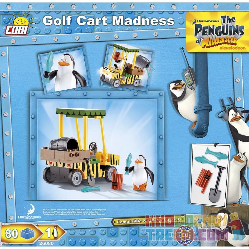 COBI 26080 non  XE GOLF CRAZY bộ đồ chơi xếp lắp ráp ghép mô hình Movie & Game GOLF CART MADNESS Phim Và Trò Chơi 80 khối