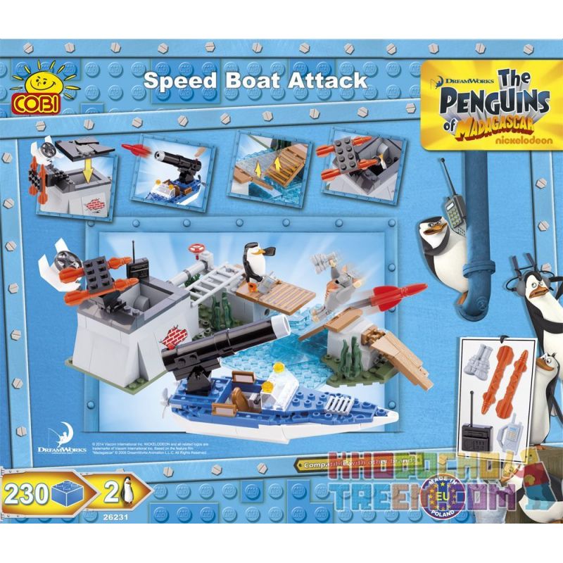 COBI 26231 non  TÀU CAO TỐC TẤN CÔNG bộ đồ chơi xếp lắp ráp ghép mô hình Movie & Game SPEED BOAT ATTACK Phim Và Trò Chơi 230 khối