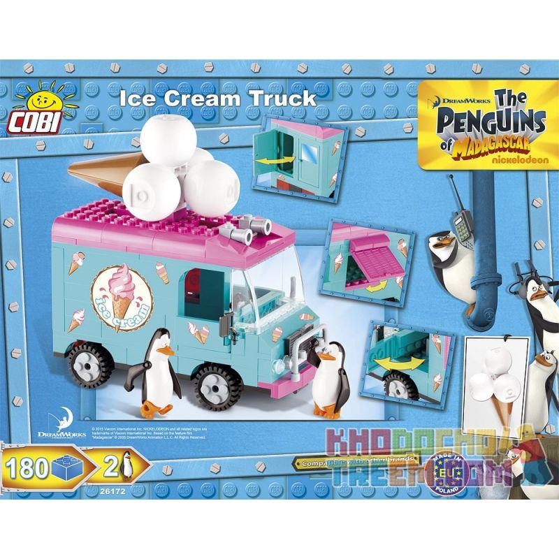 COBI 26172 non  XE BÁN KEM bộ đồ chơi xếp lắp ráp ghép mô hình Movie & Game ICE CREAM TRUCK Phim Và Trò Chơi 180 khối