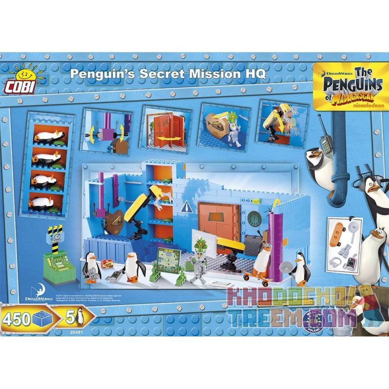 COBI 26481 non  TRỤ SỞ NHIỆM VỤ BÍ MẬT CỦA PENGUIN bộ đồ chơi xếp lắp ráp ghép mô hình Movie & Game PENGUIN'S SECRET MISSION HQ Phim Và Trò Chơi 450 khối