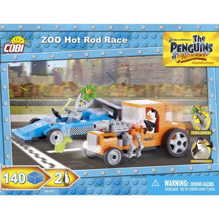 COBI 26155 non  CUỘC ĐUA Ô TÔ TỐC ĐỘ SỬA ĐỔI Ở VƯỜN THÚ bộ đồ chơi xếp lắp ráp ghép mô hình Movie & Game ZOO HOT ROD RACE Phim Và Trò Chơi 140 khối