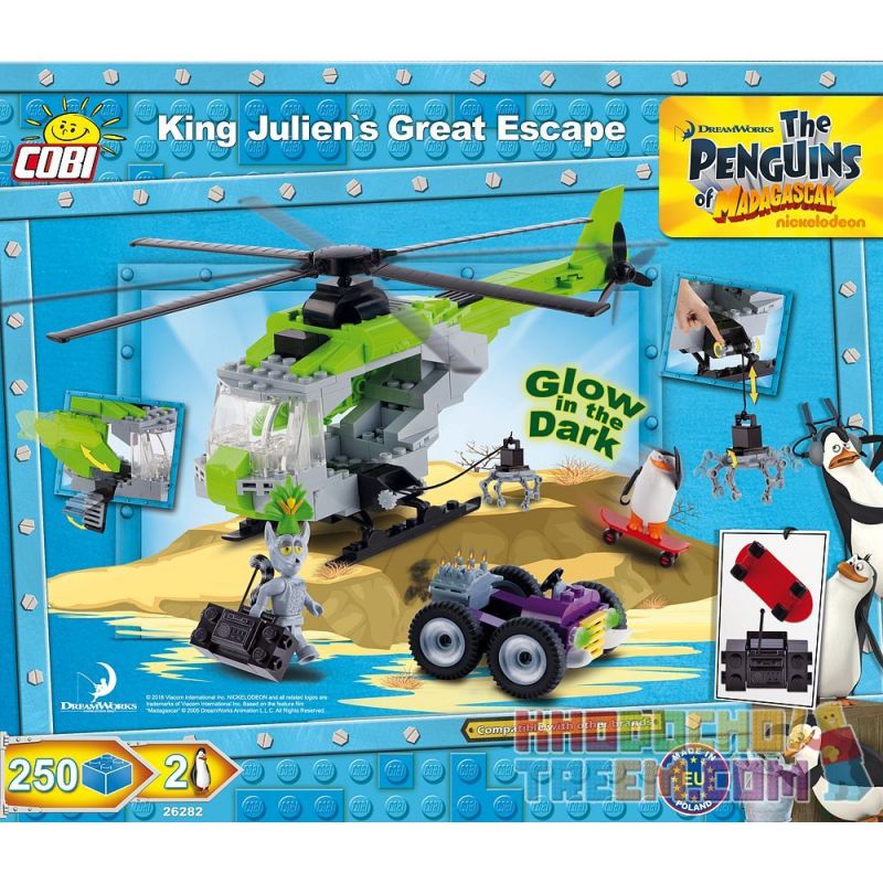 COBI 26282 non  CUỘC TẨU THOÁT VĨ ĐẠI CỦA VUA JULIAN bộ đồ chơi xếp lắp ráp ghép mô hình Movie & Game KING JULIEN'S GREAT ESCAPE Phim Và Trò Chơi 250 khối