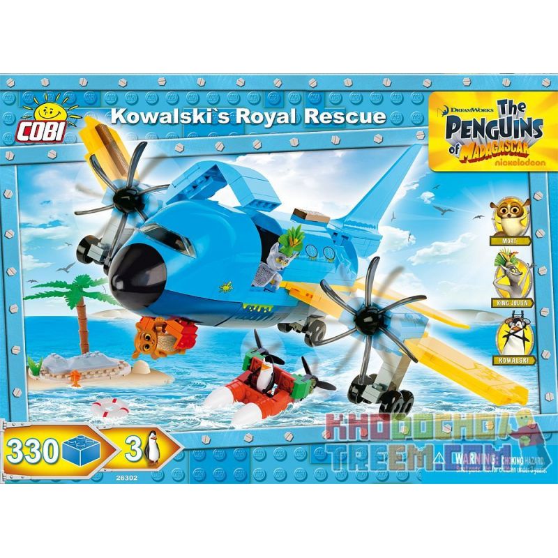 COBI 26302 non  CUỘC GIẢI CỨU HOÀNG GIA CỦA KOWALSKI bộ đồ chơi xếp lắp ráp ghép mô hình Movie & Game KOWALSKI'S ROYAL RESCUE Phim Và Trò Chơi 300 khối