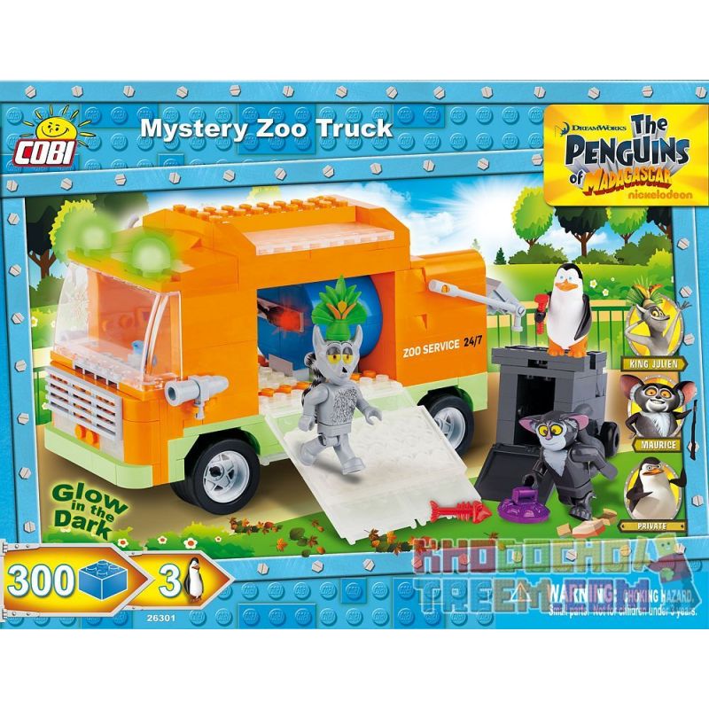 COBI 26301 non  XE TẢI SỞ THÚ BÍ ẨN bộ đồ chơi xếp lắp ráp ghép mô hình Movie & Game MYSTERY ZOO TRUCK Phim Và Trò Chơi 300 khối