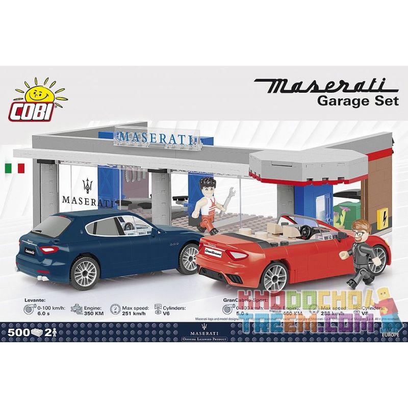 COBI 24568 non  BỘ PHỤ KIỆN GA RA MASERATI bộ đồ chơi xếp lắp ráp ghép mô hình Creator MASERATI GARAGE SET Sáng Tạo 500 khối
