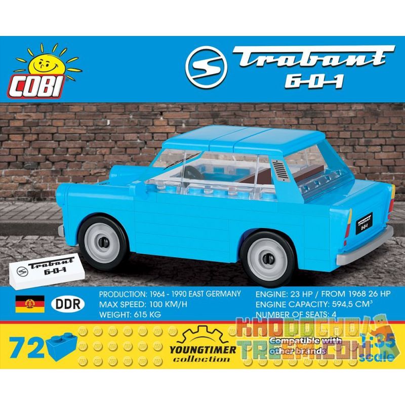 COBI 24539 non  TRABANT 601. bộ đồ chơi xếp lắp ráp ghép mô hình Creator Sáng Tạo 72 khối