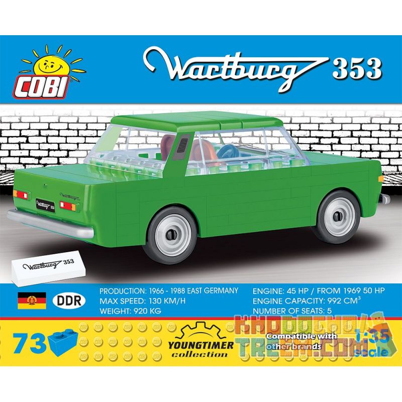 COBI 24542 non  WARTBURG 353. bộ đồ chơi xếp lắp ráp ghép mô hình Creator Sáng Tạo 73 khối