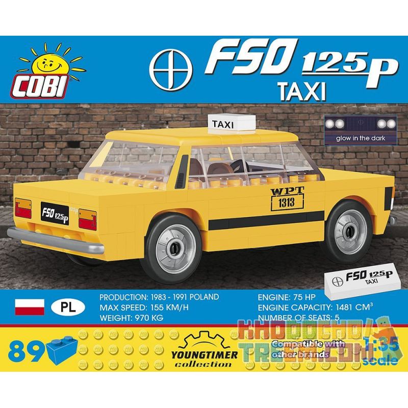 COBI 24547 non  TAXI FSO 125P bộ đồ chơi xếp lắp ráp ghép mô hình Creator FSO 125P TAXI Sáng Tạo 89 khối