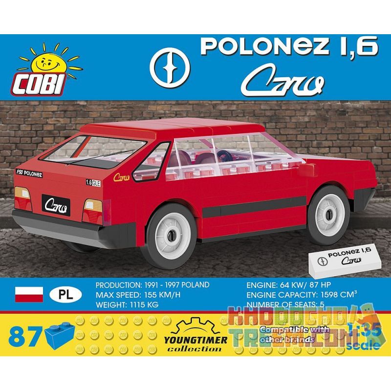 COBI 24536 non  ĐÁNH BÓNG 1.6 ĐẮT bộ đồ chơi xếp lắp ráp ghép mô hình Creator POLONEZ 1 6 CARO Sáng Tạo 87 khối