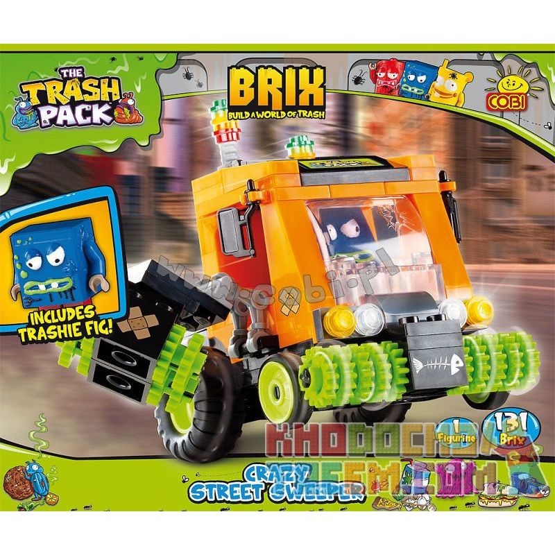 COBI 6240 non  NGƯỜI QUÉT RÁC ĐIÊN CUỒNG bộ đồ chơi xếp lắp ráp ghép mô hình Street CRAZY STREET SWEEPER Đường Phố 131 khối