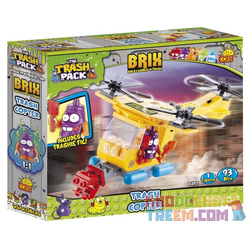 COBI 6257 non  TRỰC THĂNG CHỞ RÁC bộ đồ chơi xếp lắp ráp ghép mô hình TRASH COPTER 93 khối