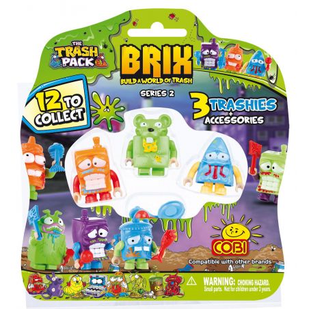 COBI 6256 non  3 NGƯỜI DỌN RÁC CỘNG VỚI LOẠT PHỤ KIỆN 2 bộ đồ chơi xếp lắp ráp ghép mô hình 3 TRASHIES + ACCESSORIES S.2