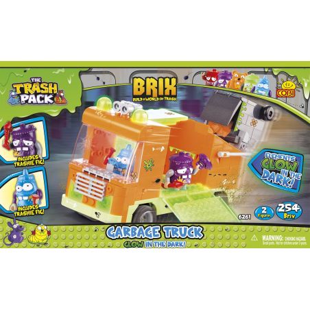 COBI 6261 non  XE RÁC HUỲNH QUANG bộ đồ chơi xếp lắp ráp ghép mô hình GARBAGE TRUCK GLOW 254 khối