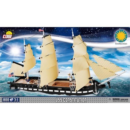 COBI 21078 non  SỐ THUÊ TÀU USS bộ đồ chơi xếp lắp ráp ghép mô hình USS CONSTITUTION 800 khối