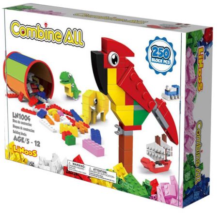 LINOOS LN1004 1004 non  TỰ DO TẠO HỘP XÂY DỰNG bộ đồ chơi xếp lắp ráp ghép mô hình Creator COMBINE ALL Sáng Tạo 250 khối