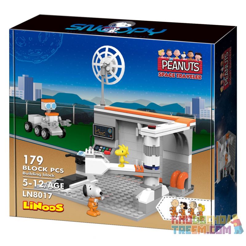 LINOOS LN8017 8017 non  PHÒNG Y TẾ GYM bộ đồ chơi xếp lắp ráp ghép mô hình Snoopy SNOOPY SPACE TRAVELER Chú Chó 179 khối