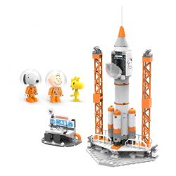 LINOOS LN8013 8013 non  TÊN LỬA bộ đồ chơi xếp lắp ráp ghép mô hình Snoopy SNOOPY SPACE TRAVELER Chú Chó 304 khối