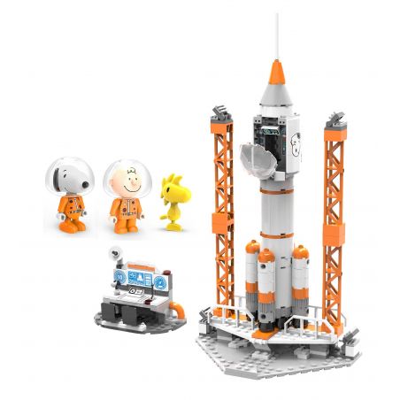 LINOOS LN8013 8013 non  TÊN LỬA bộ đồ chơi xếp lắp ráp ghép mô hình Snoopy SNOOPY SPACE TRAVELER Chú Chó 304 khối