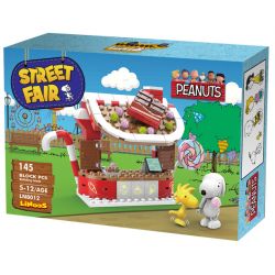 LINOOS LN8012 8012 non  CỬA HÀNG KẸO bộ đồ chơi xếp lắp ráp ghép mô hình Snoopy SNOOPY STREET FAIR Chú Chó 145 khối