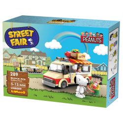 LINOOS LN8009 8009 non  XE XÚC XÍCH bộ đồ chơi xếp lắp ráp ghép mô hình Snoopy SNOOPY STREET FAIR Chú Chó 284 khối