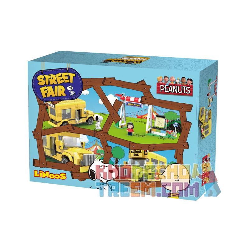 LINOOS LN8006 8006 non  SNONO. bộ đồ chơi xếp lắp ráp ghép mô hình Snoopy SNOOPY STREET FAIR Chú Chó 288 khối