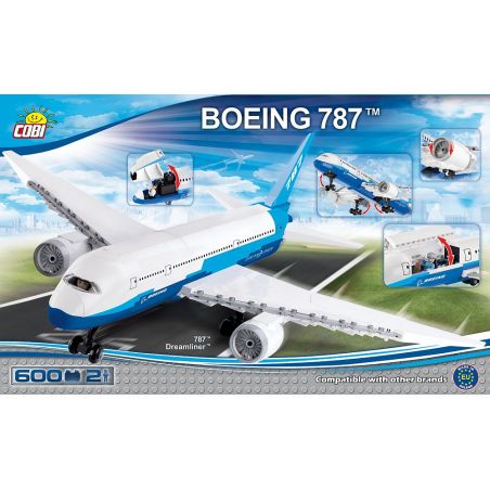 COBI 26600 non  BOEING 787 MÁY BAY CHỞ KHÁCH TƯỞNG TƯỢNG bộ đồ chơi xếp lắp ráp ghép mô hình Mini Modular BOEING 787™ DREAMLINER™ Đường Phố Thu Nhỏ 600 khối