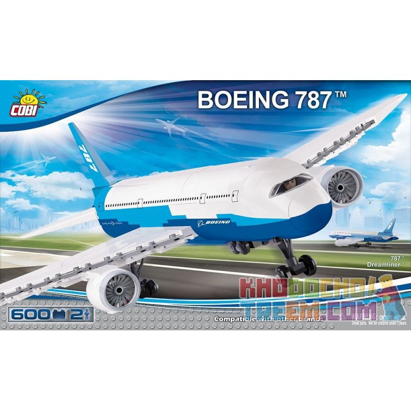 COBI 26600 non  BOEING 787 MÁY BAY CHỞ KHÁCH TƯỞNG TƯỢNG bộ đồ chơi xếp lắp ráp ghép mô hình Mini Modular BOEING 787™ DREAMLINER™ Đường Phố Thu Nhỏ 600 khối