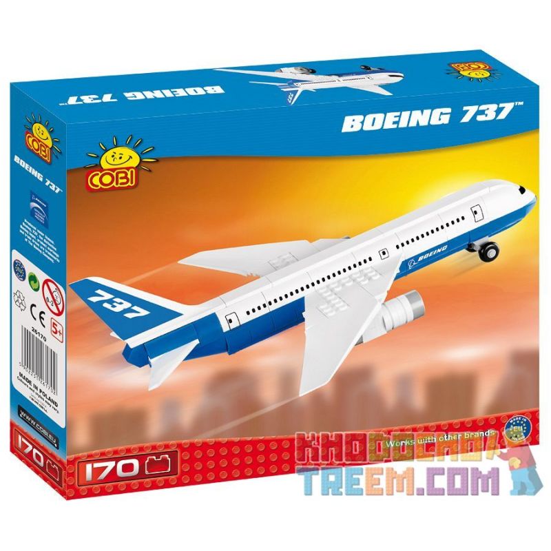 COBI 26170 non  BOEING 737. bộ đồ chơi xếp lắp ráp ghép mô hình Mini Modular BOEING 737™ Đường Phố Thu Nhỏ 170 khối