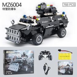 MZ MZ6004 6004 non  XE CẢNH SÁT NỔ ĐẶC CHỦNG bộ đồ chơi xếp lắp ráp ghép mô hình Military Army SWAT CAR Quân Sự Bộ Đội 768 khối