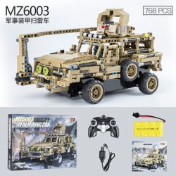MZ MZ6003 6003 non  XE QUÉT MÌN BỌC THÉP QUÂN SỰ bộ đồ chơi xếp lắp ráp ghép mô hình Military Army MILITARY ARMORED DEMINING CAR Quân Sự Bộ Đội 768 khối