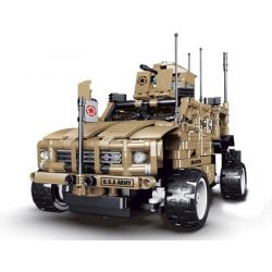 MZ MZ6001 6001 non  XE TẤN CÔNG BỌC THÉP QUÂN SỰ bộ đồ chơi xếp lắp ráp ghép mô hình Military Army MILITARY ARMORED ASSAULT CAR Quân Sự Bộ Đội 653 khối