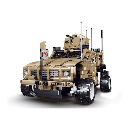 MZ MZ6001 6001 non  XE TẤN CÔNG BỌC THÉP QUÂN SỰ bộ đồ chơi xếp lắp ráp ghép mô hình Military Army MILITARY ARMORED ASSAULT CAR Quân Sự Bộ Đội 653 khối