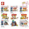 SEMBO 601080 601081 601082 601083 non  PHỐ ĂN VẶT NGẮM NHẬT TAIYAKI KẸO DẺO CỬA HÀNG TÁO QUÁN BAR bộ đồ chơi xếp lắp ráp ghép mô hình Mini Modular Đường Phố Thu Nhỏ 748 khối
