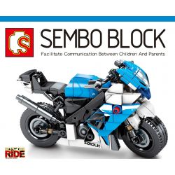 SEMBO 701204 non  TẬN HƯỞNG CHUYẾN ĐI SUZUKI GXR-R750 bộ đồ chơi xếp lắp ráp ghép mô hình Motorcycle Motorbike SUZUKI GSX-R750 Xe Hai Bánh 280 khối