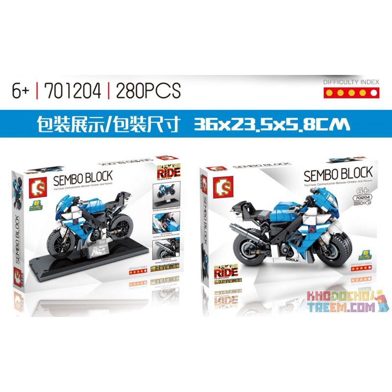 SEMBO 701204 non  TẬN HƯỞNG CHUYẾN ĐI SUZUKI GXR-R750 bộ đồ chơi xếp lắp ráp ghép mô hình Motorcycle Motorbike SUZUKI GSX-R750 Xe Hai Bánh 280 khối