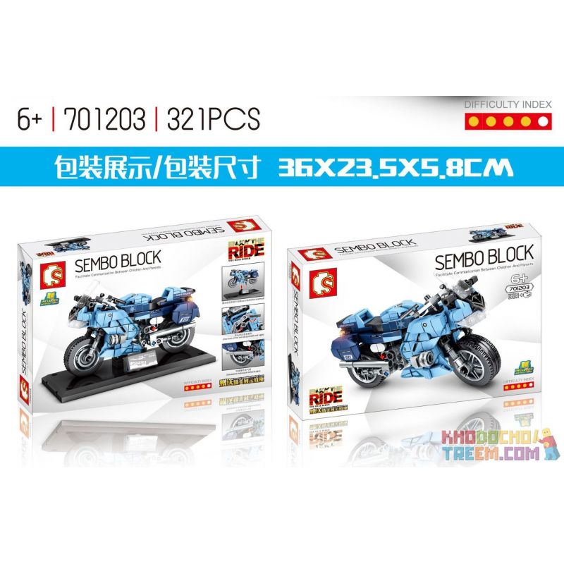 SEMBO 701203 non  XE CẢNH SÁT YAMAHA FJR1300A bộ đồ chơi xếp lắp ráp ghép mô hình Motorcycle Motorbike Xe Hai Bánh 321 khối