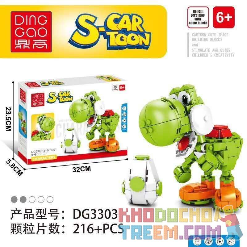 DINGGAO DG3303 3303 PRCK 69856-3 non  YIZHEN. bộ đồ chơi xếp lắp ráp ghép mô hình Super Mario S-CARTOON YOSHI Thợ Sửa Ống Nước 216 khối