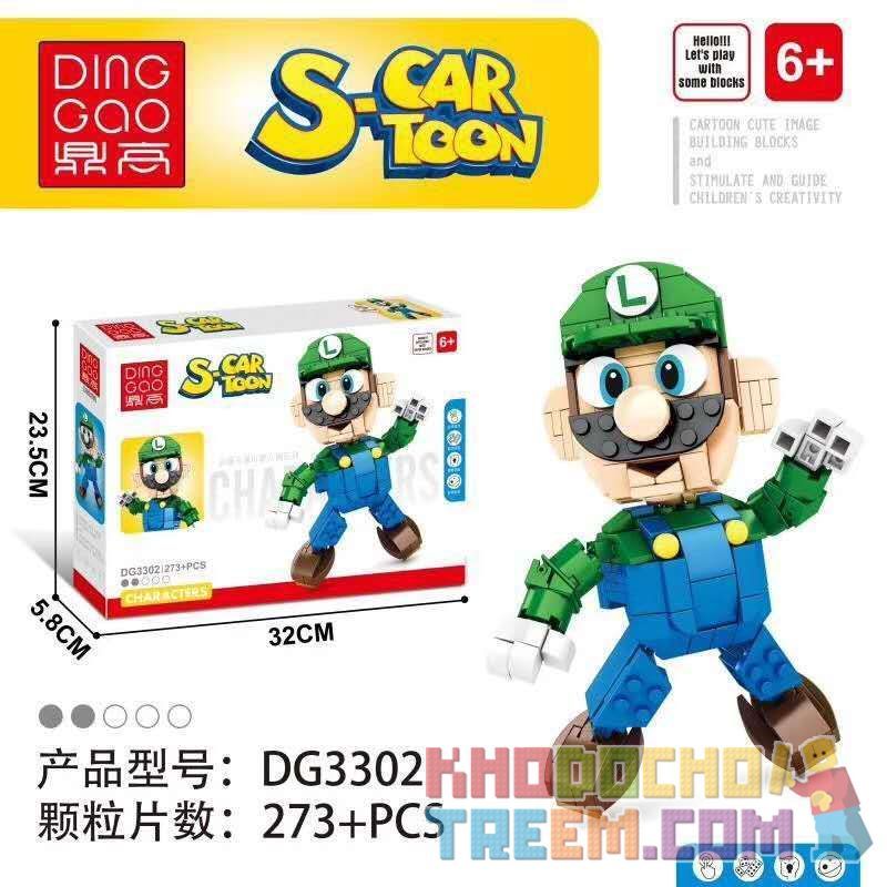 DINGGAO DG3302 3302 non  LOUIS. bộ đồ chơi xếp lắp ráp ghép mô hình Super Mario S-CARTOON Thợ Sửa Ống Nước 273 khối