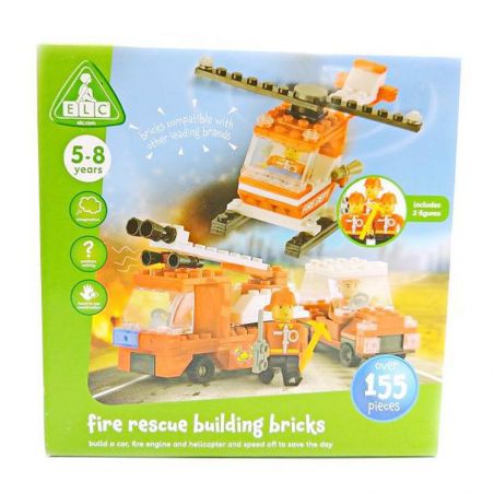 ELC 140209 non  CỨU HỎA bộ đồ chơi xếp lắp ráp ghép mô hình City FIRE AND RESCUE BUILDING BRICKS Thành Phố 155 khối