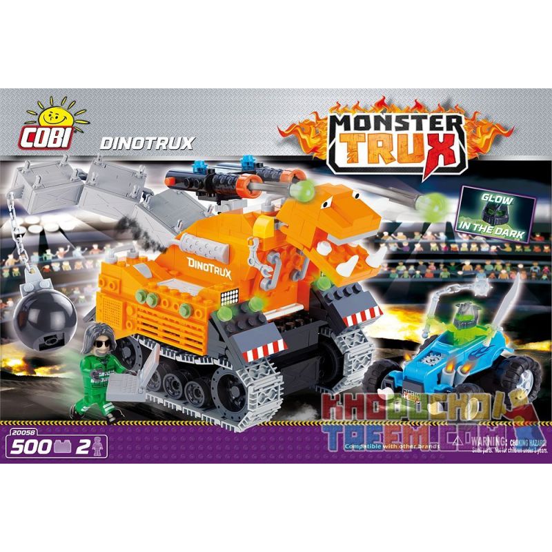 COBI 20058 non  XE TẢI KHỦNG LONG bộ đồ chơi xếp lắp ráp ghép mô hình Dino DINO TRUX 500 khối