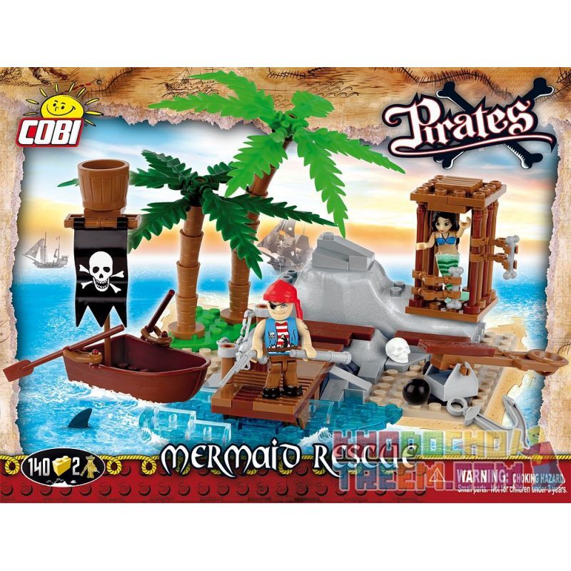 COBI 6023 non  GIẢI CỨU NÀNG TIÊN CÁ bộ đồ chơi xếp lắp ráp ghép mô hình Mermaid MERMAID RESCUE 140 khối